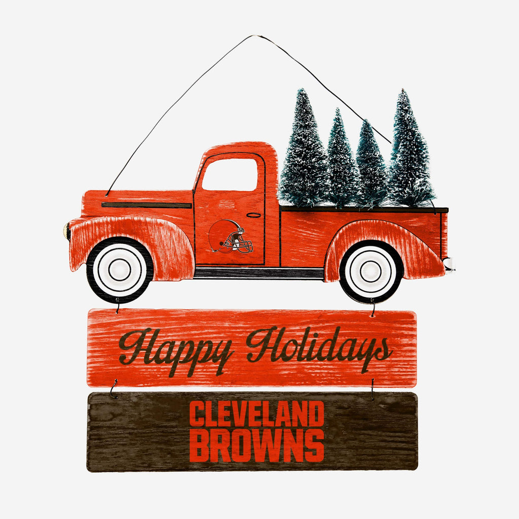 Cleveland Browns Wooden Truck With Tree Sign FOCO - FOCO.com