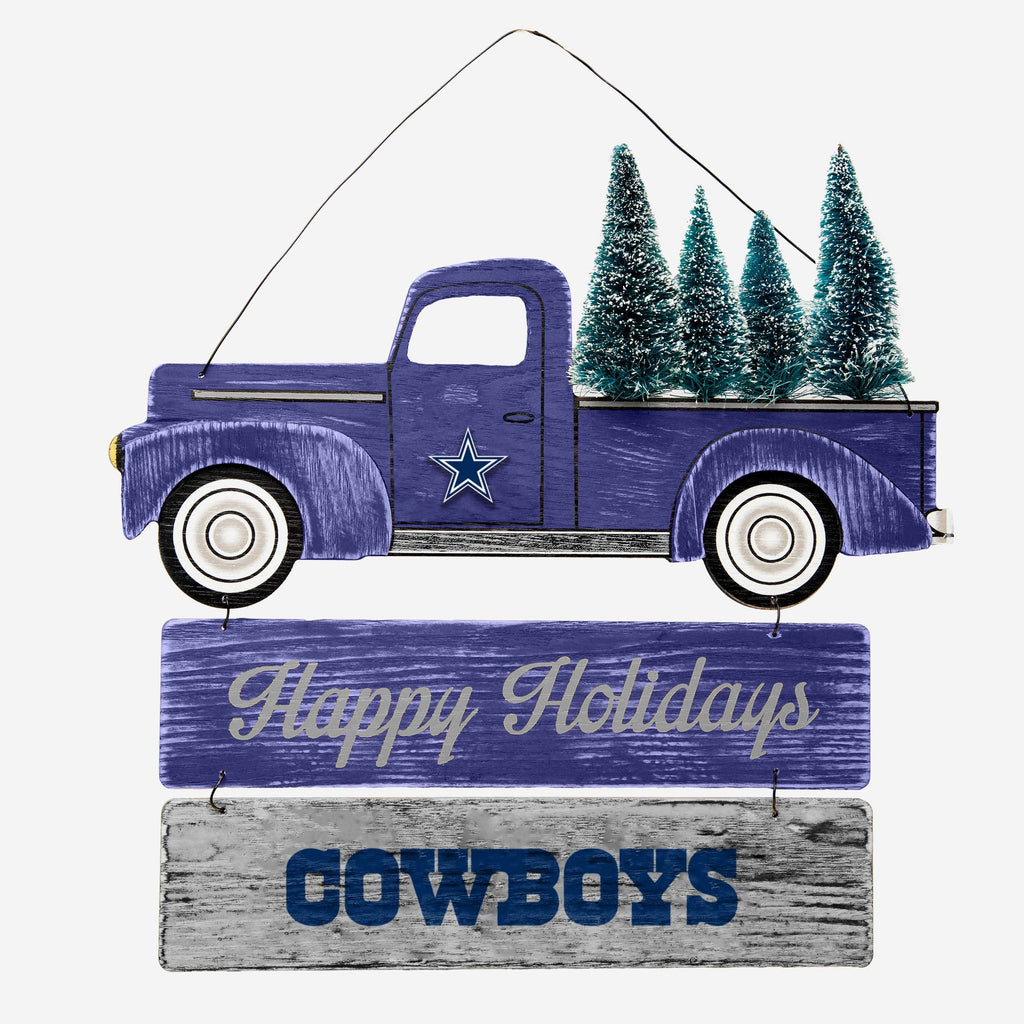 Dallas Cowboys Wooden Truck With Tree Sign FOCO - FOCO.com