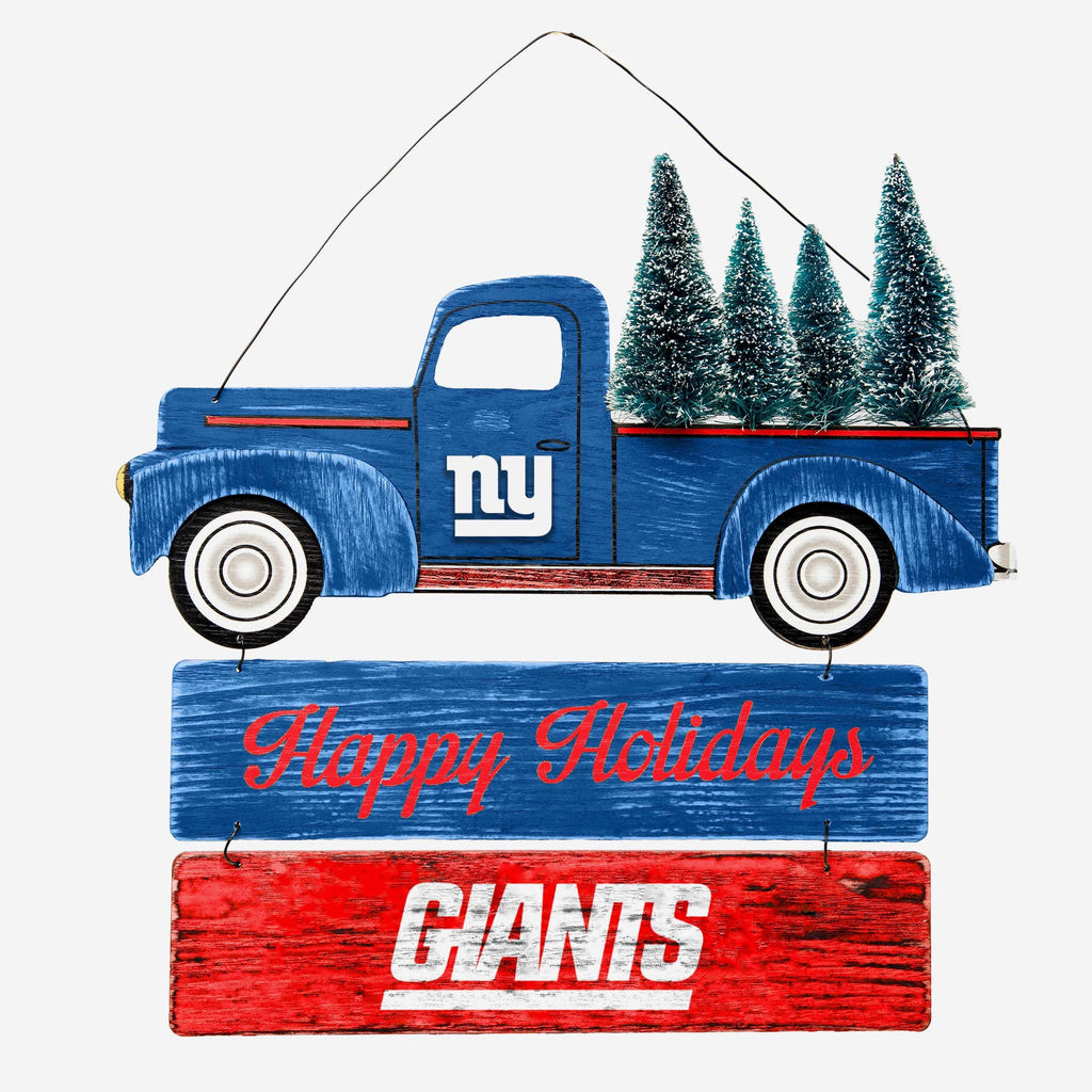 New York Giants Wooden Truck With Tree Sign FOCO - FOCO.com