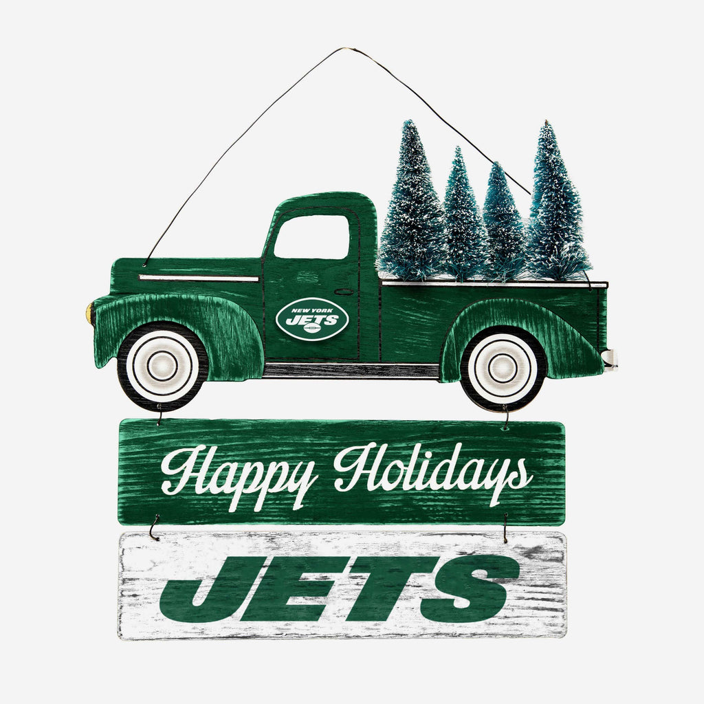 New York Jets Wooden Truck With Tree Sign FOCO - FOCO.com