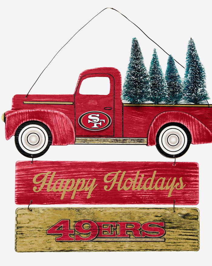 San Francisco 49ers Wooden Truck With Tree Sign FOCO - FOCO.com