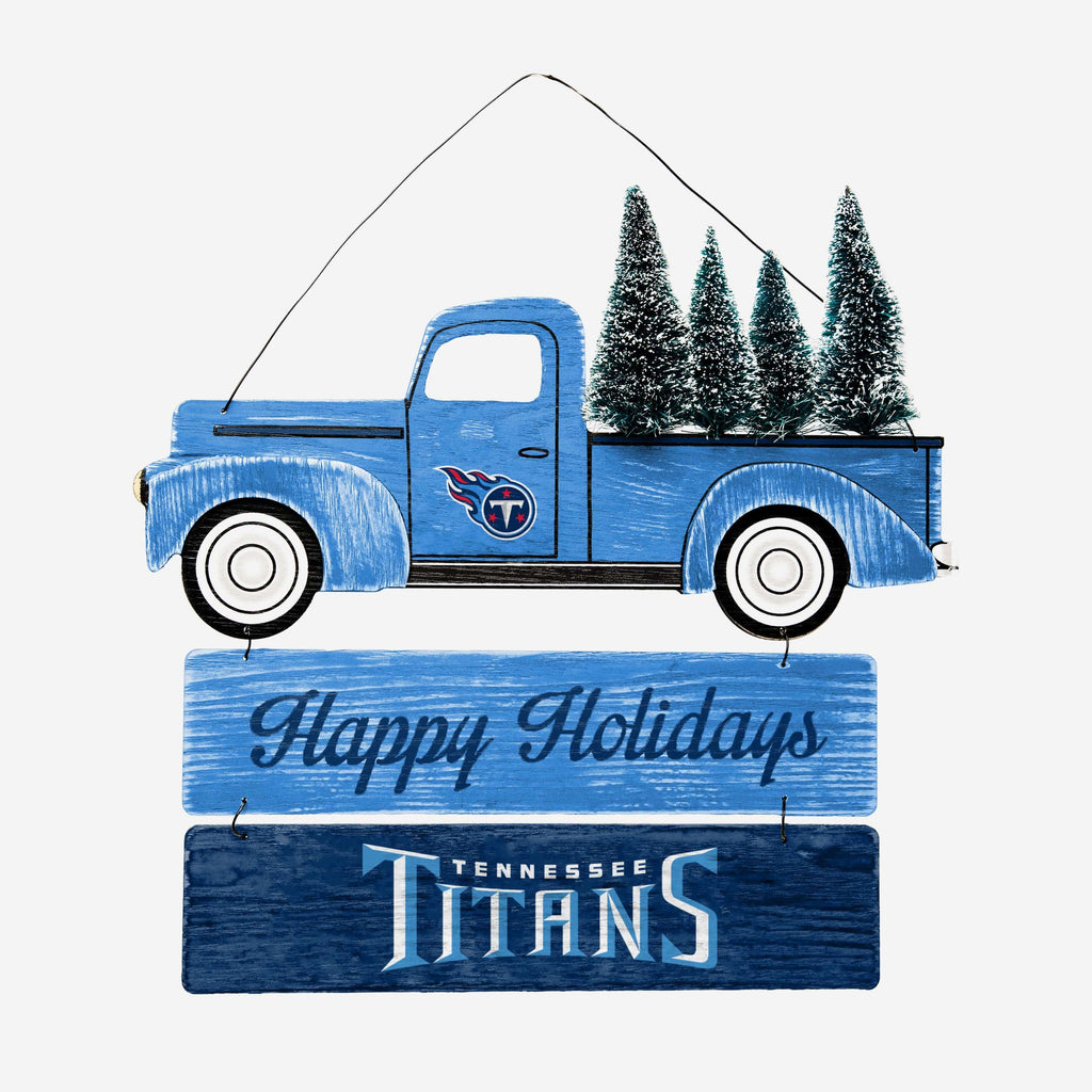 Tennessee Titans Wooden Truck With Tree Sign FOCO - FOCO.com