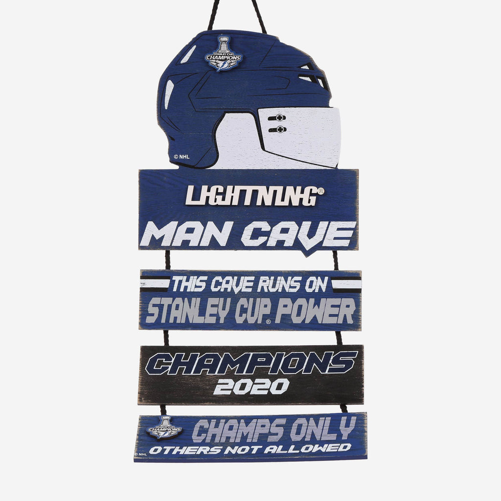 Tampa Bay Lightning 2020 Stanley Cup Champions Helmet Mancave Sign FOCO - FOCO.com