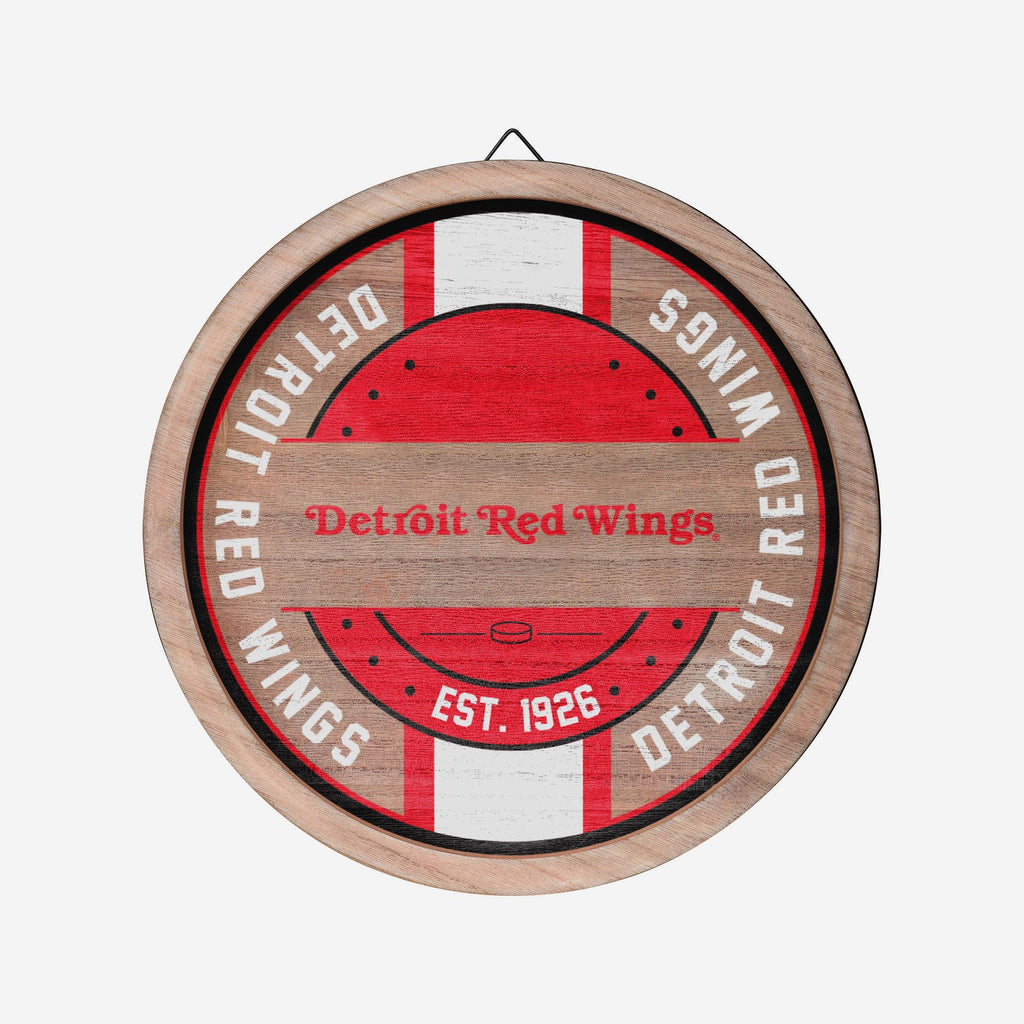 Detriot Red Wings Wooden Barrel Sign FOCO - FOCO.com