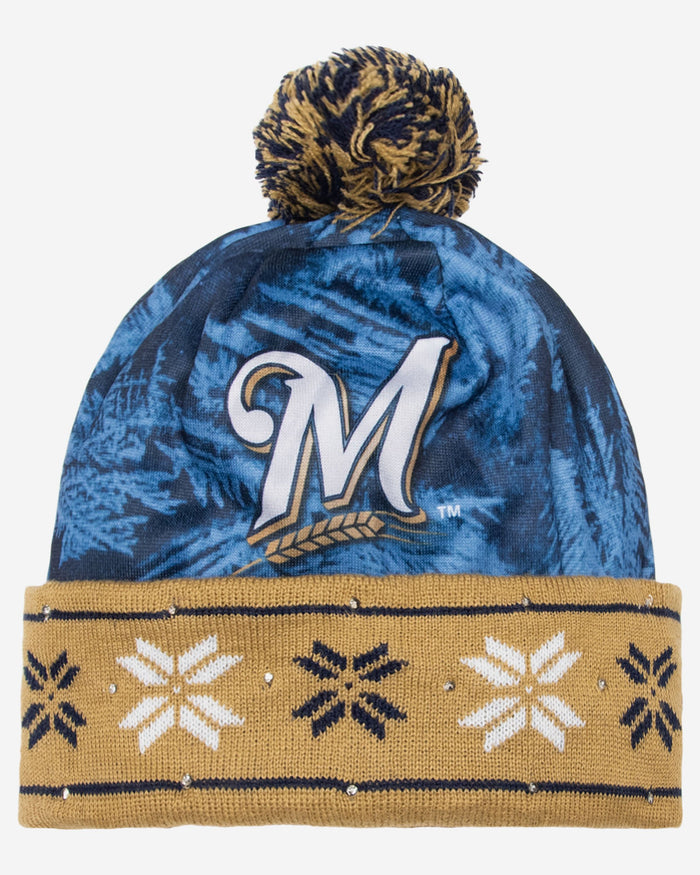Milwaukee Brewers Big Logo Light Up Beanie FOCO - FOCO.com