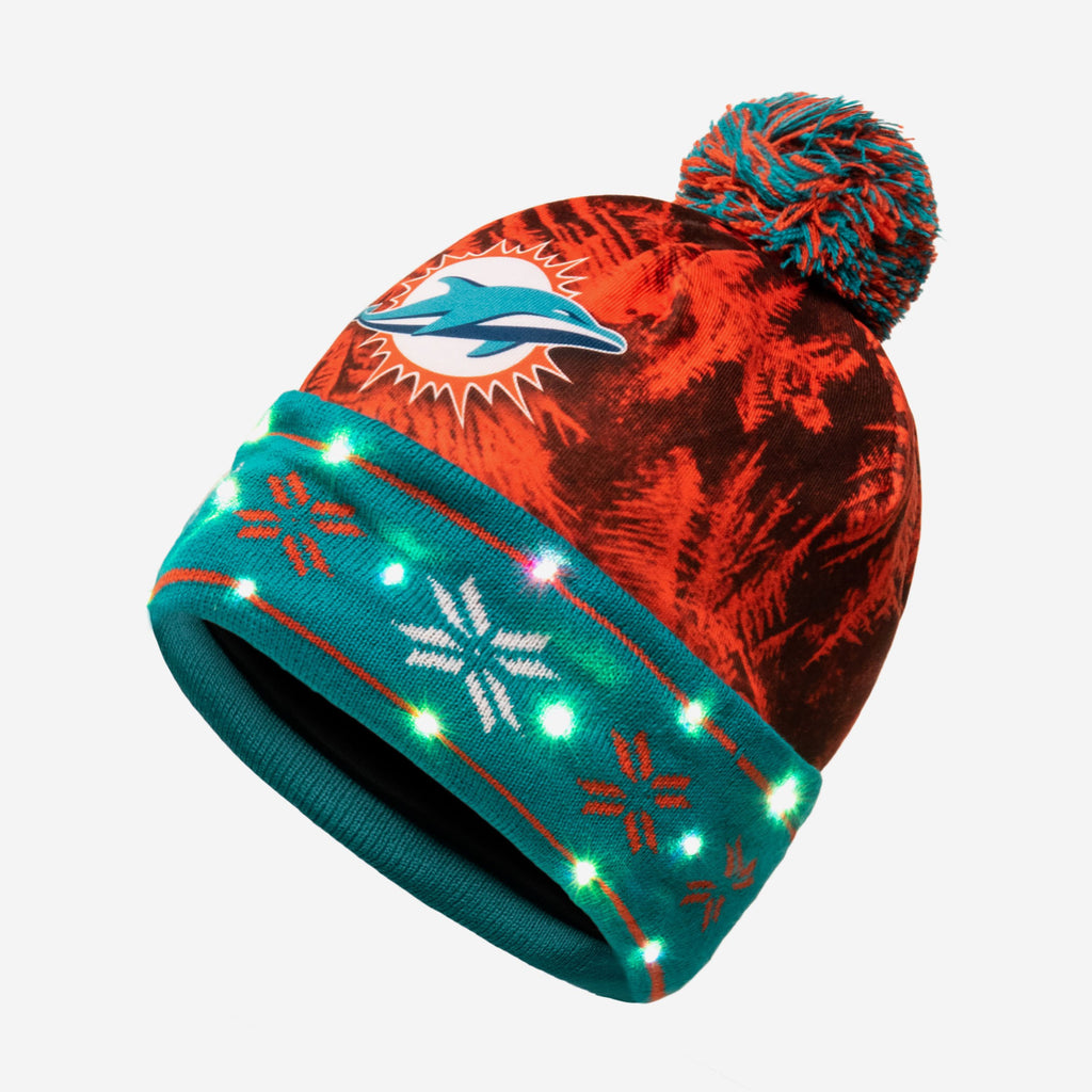 Miami Dolphins Big Logo Light Up Beanie FOCO - FOCO.com