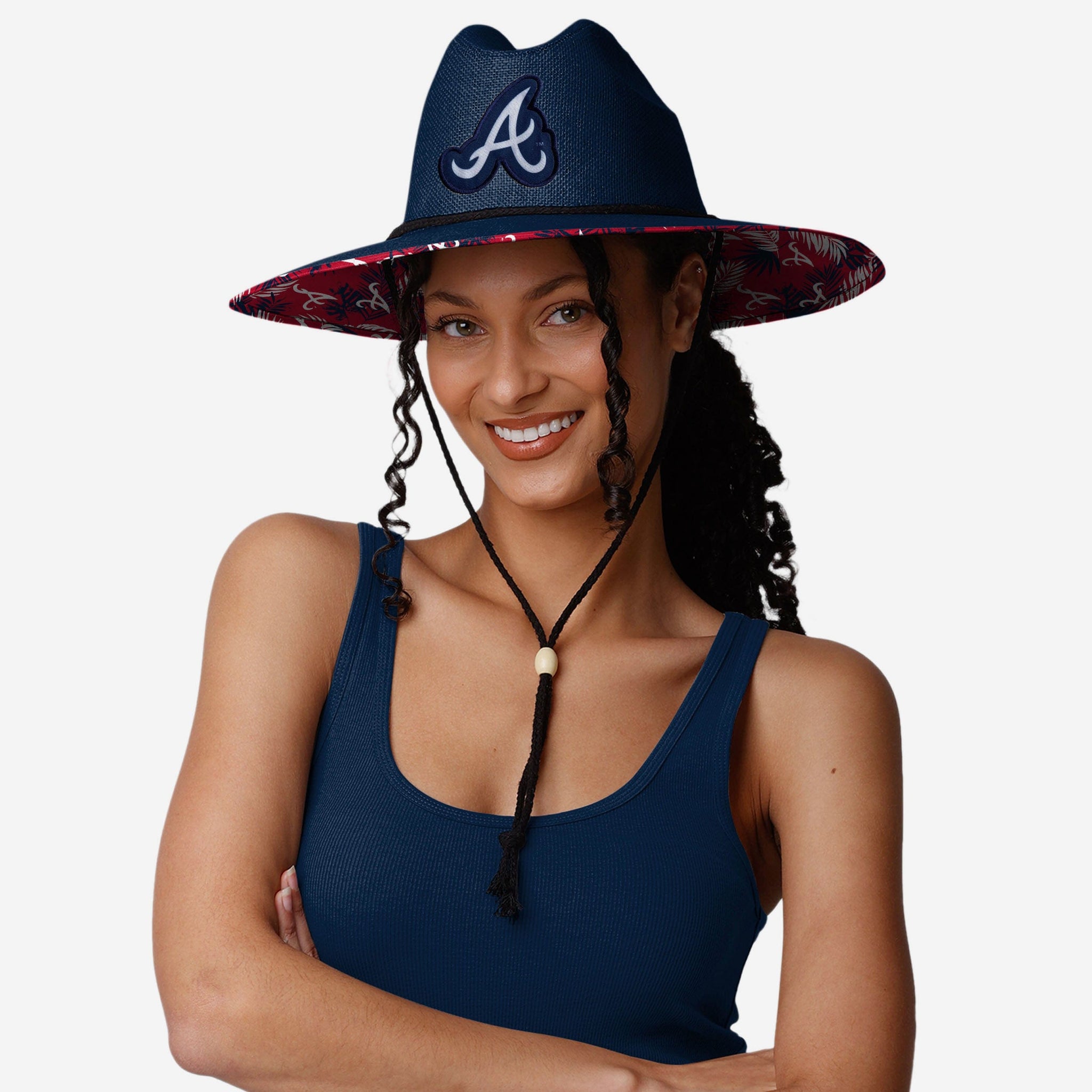 Atlanta Braves Team Color Straw Hat FOCO