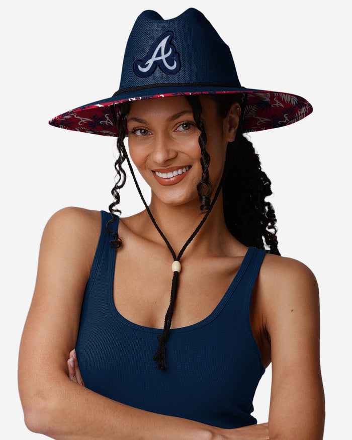 Atlanta Braves Team Color Straw Hat FOCO - FOCO.com