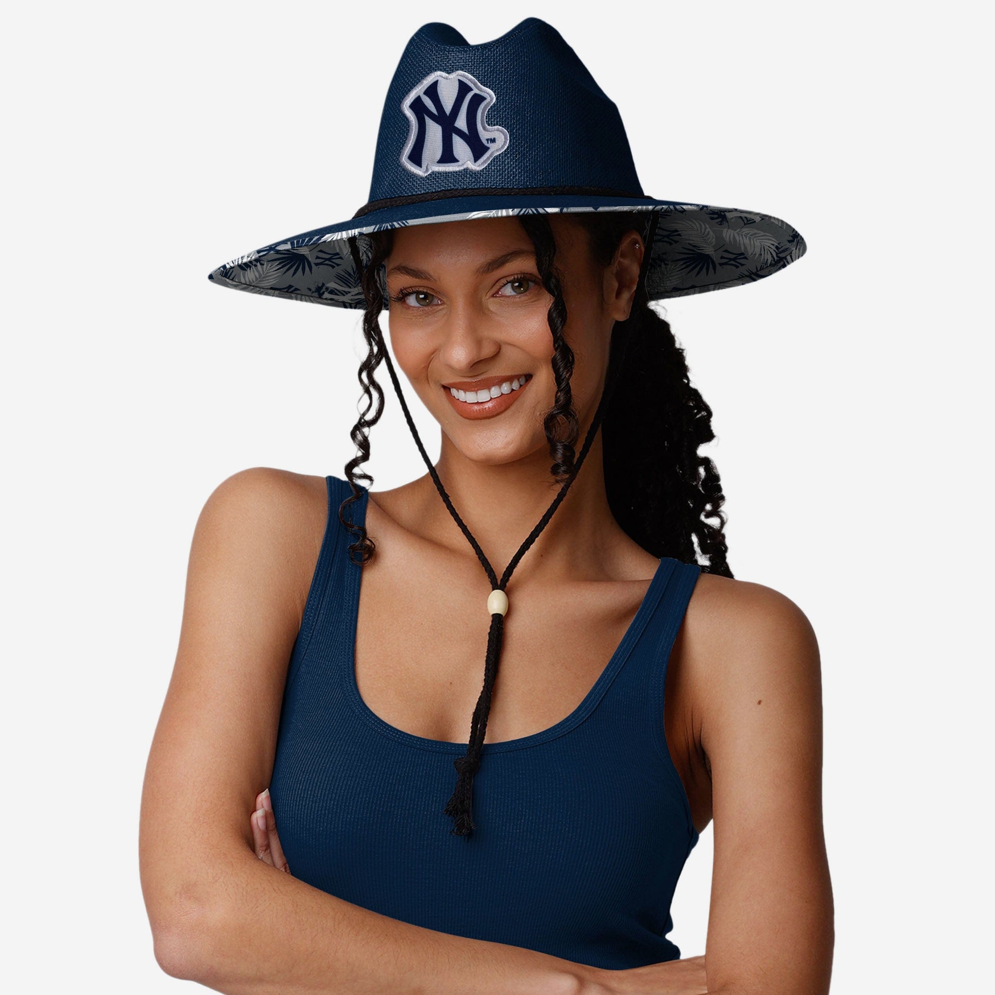 New York Yankees Team Color Straw Hat FOCO