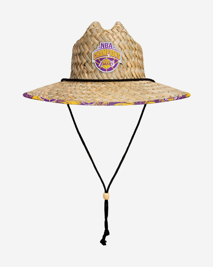 Los Angeles Lakers 2020 NBA Champions Floral Straw Hat FOCO - FOCO.com