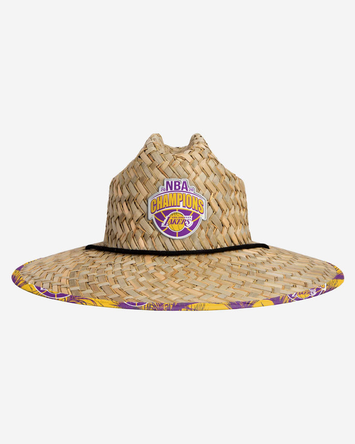 Los Angeles Lakers 2020 NBA Champions Floral Straw Hat FOCO - FOCO.com