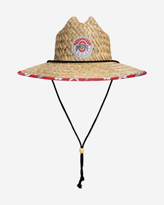 Ohio State Buckeyes Americana Straw Hat FOCO - FOCO.com
