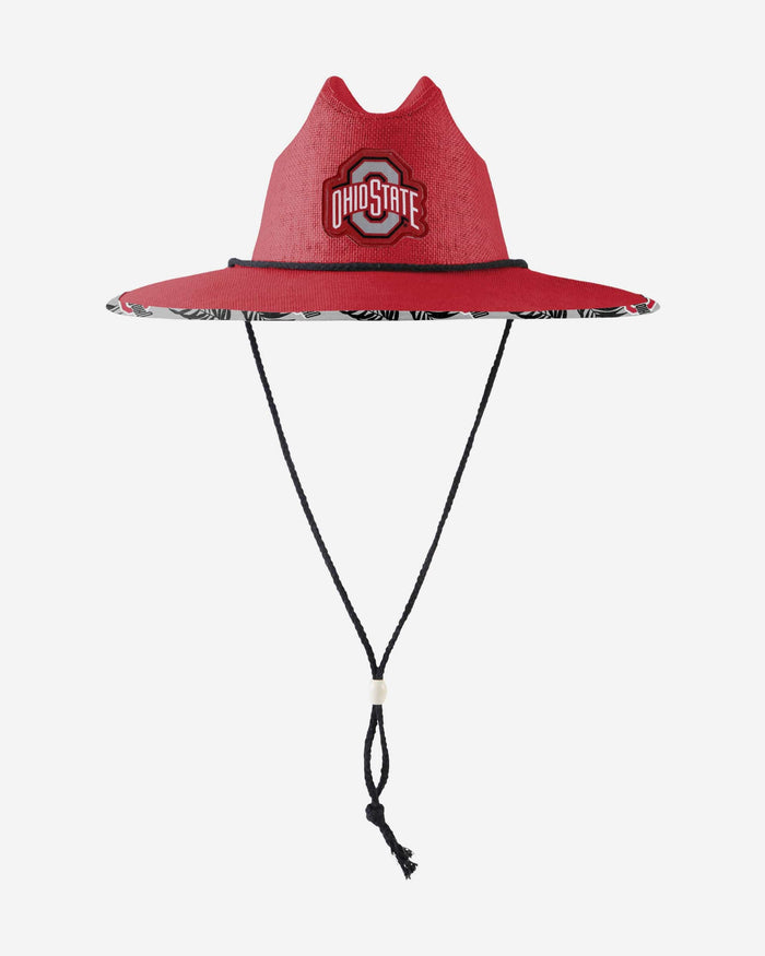 Ohio State Buckeyes Team Color Straw Hat FOCO - FOCO.com
