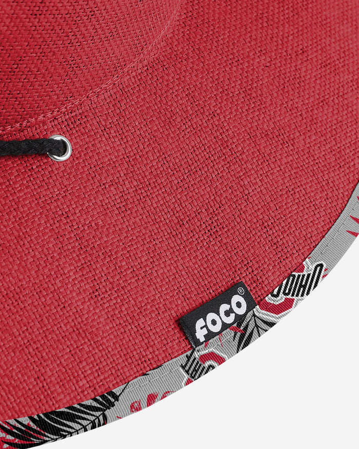 Ohio State Buckeyes Team Color Straw Hat FOCO - FOCO.com