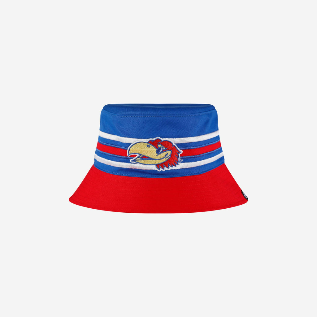 Kansas Jayhawks Team Stripe Bucket Hat FOCO - FOCO.com