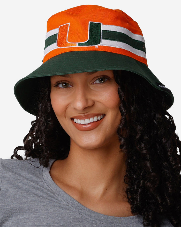 Miami Hurricanes Team Stripe Bucket Hat FOCO