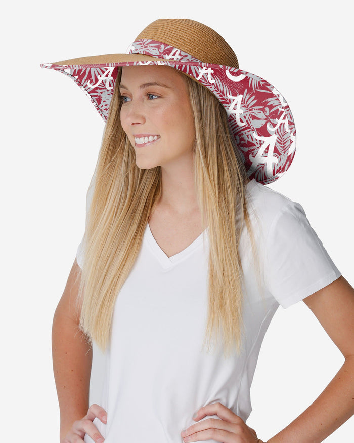 Alabama Crimson Tide Womens Floral Straw Hat FOCO - FOCO.com