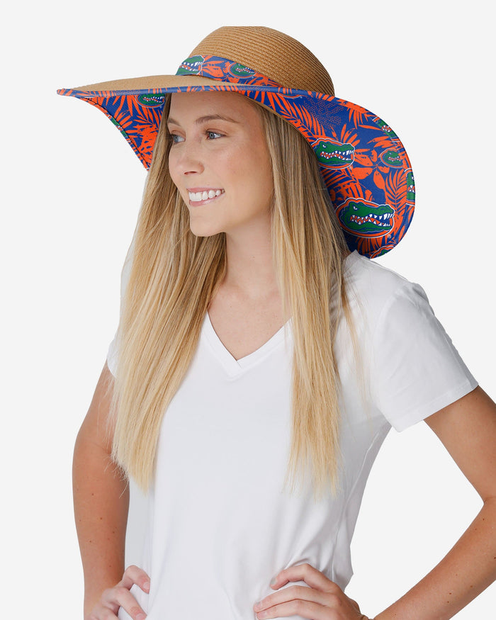 Florida Gators Womens Floral Straw Hat FOCO - FOCO.com