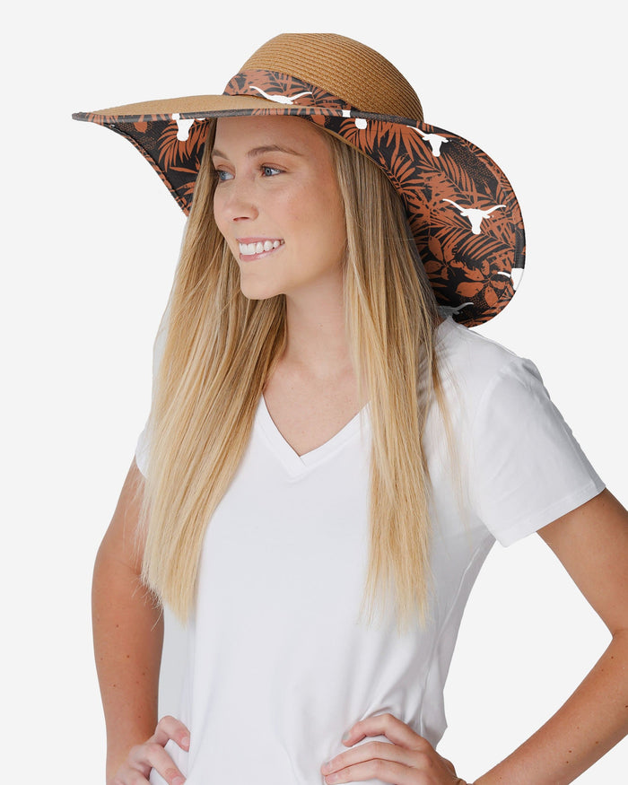 Texas Longhorns Womens Floral Straw Hat FOCO - FOCO.com