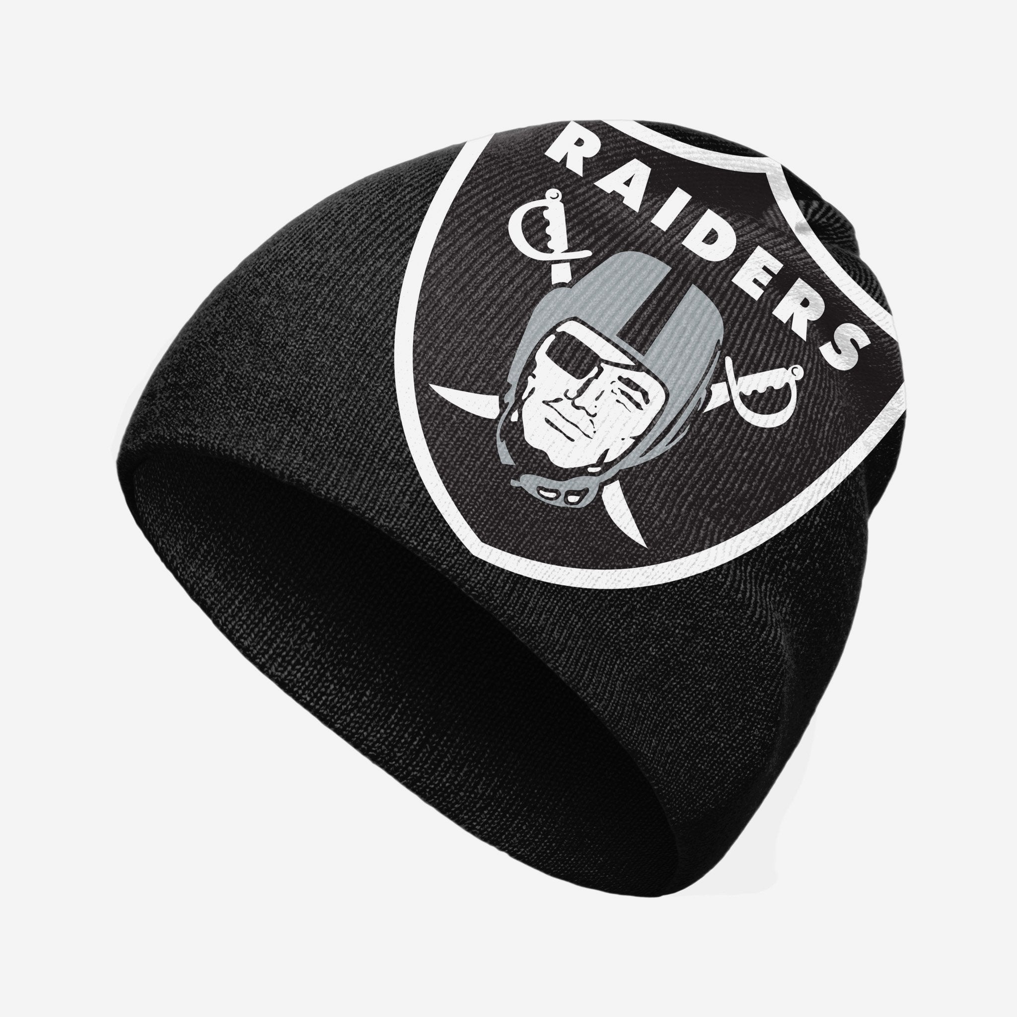 Las Vegas Raiders Winter Hat Skull Cap Beanie Fleece Warm Black Silver OSFM