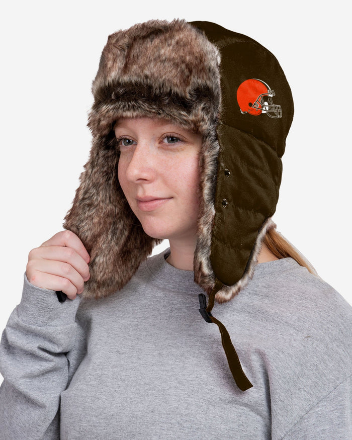 Cleveland Browns NFL Big Logo Trapper Hat With Face Cover FOCO - FOCO.com