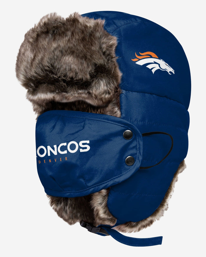 Denver Broncos Big Logo Trapper Hat With Face Cover FOCO - FOCO.com