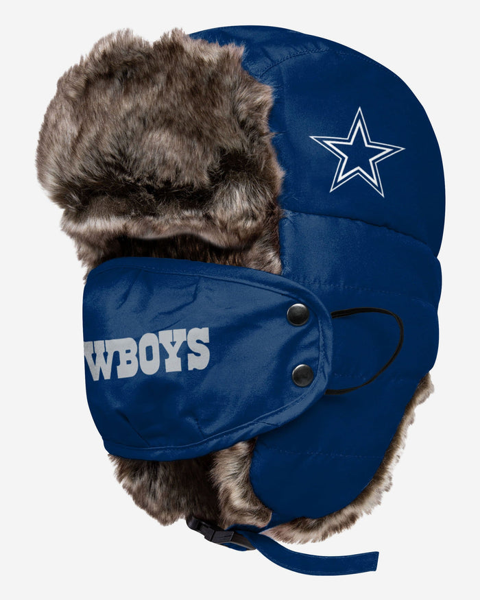 Dallas Cowboys Big Logo Trapper Hat With Face Cover FOCO - FOCO.com