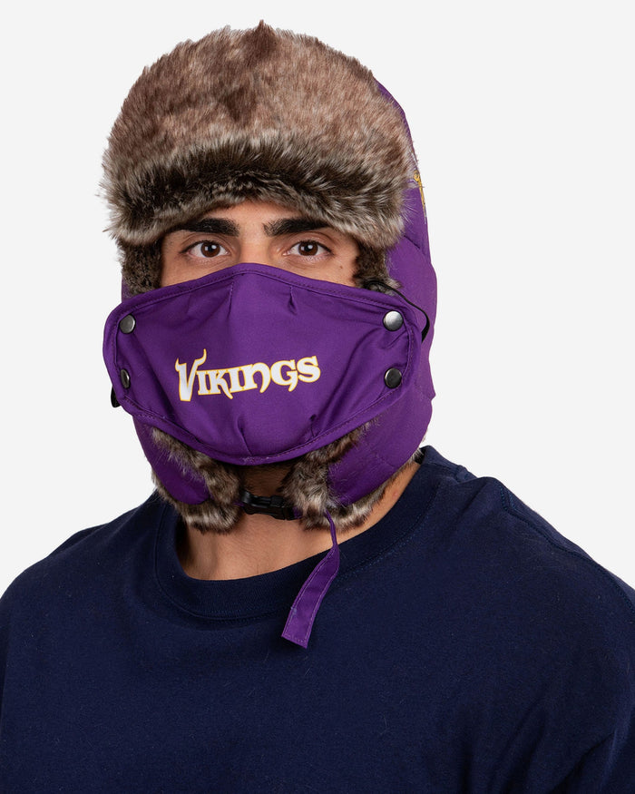 Minnesota Vikings Big Logo Trapper Hat With Face Cover FOCO - FOCO.com