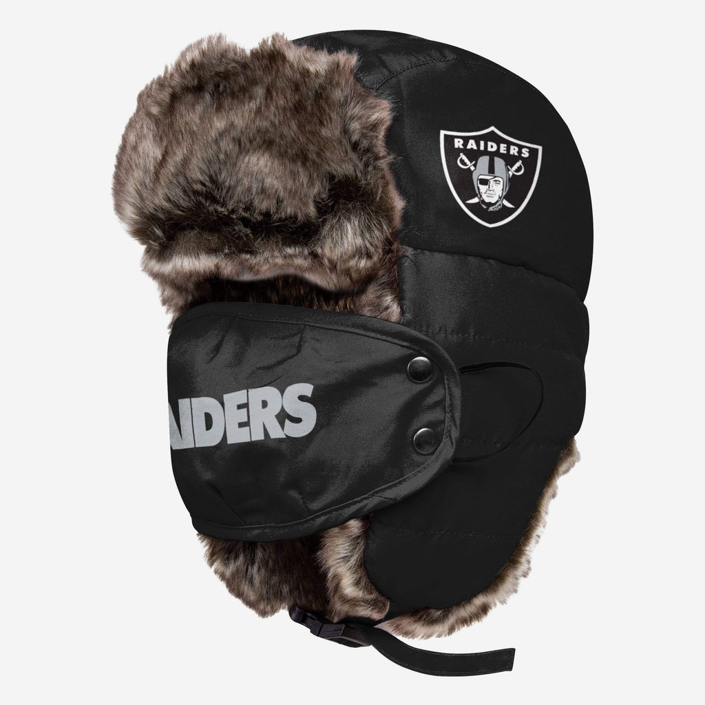 Las Vegas Raiders Big Logo Trapper Hat With Face Cover FOCO - FOCO.com