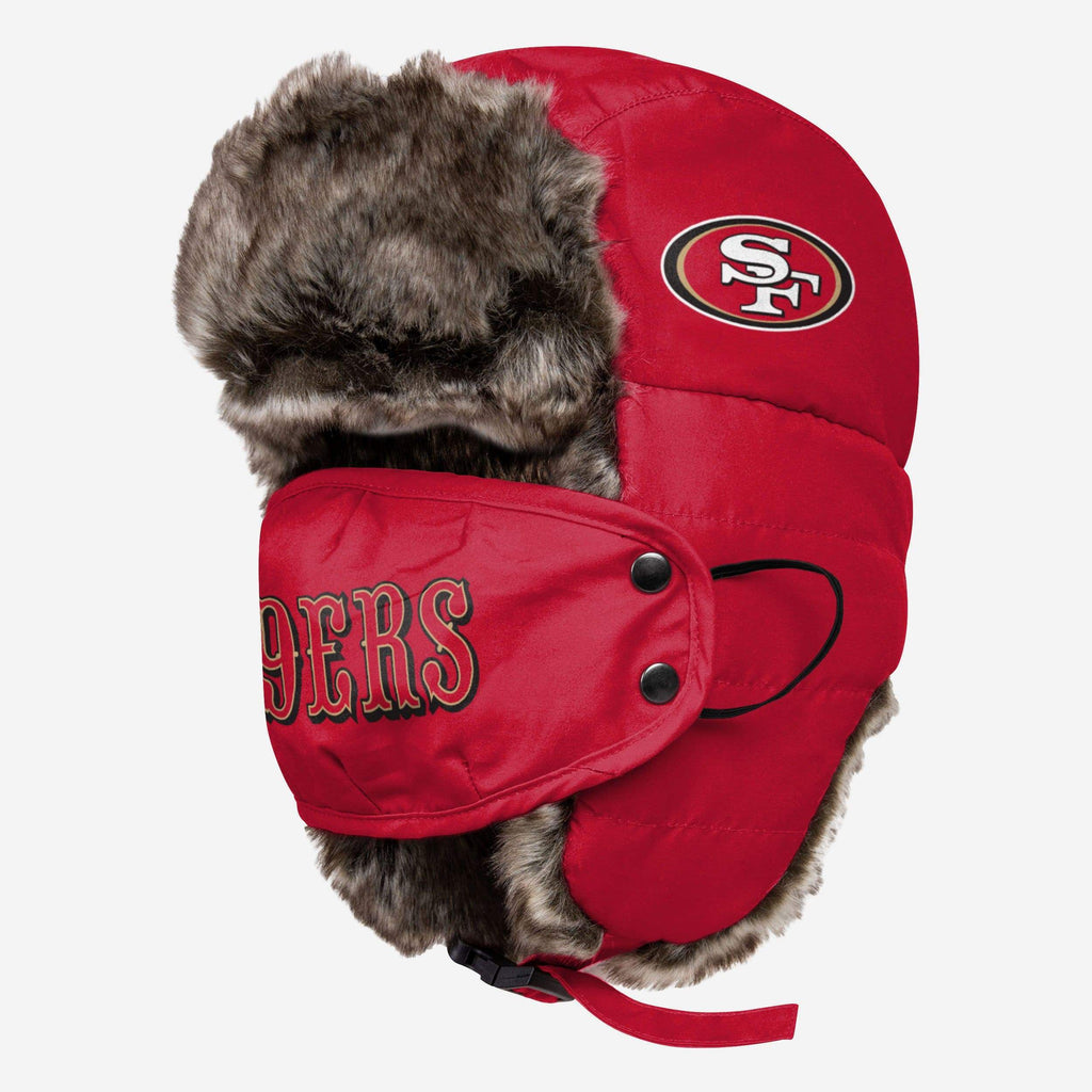 San Francisco 49ers Big Logo Trapper Hat With Face Cover FOCO - FOCO.com