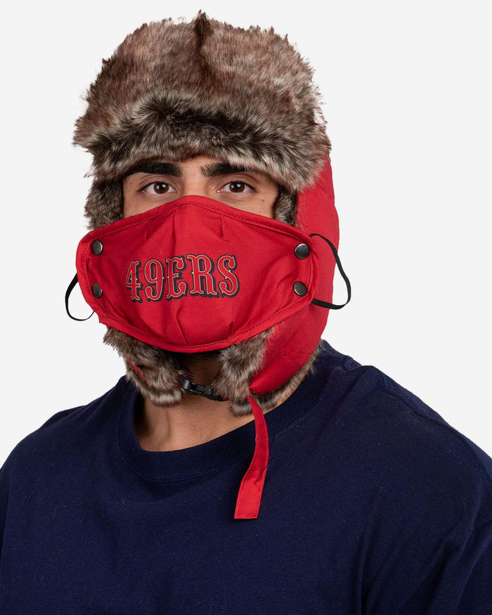 San Francisco 49ers Big Logo Trapper Hat With Face Cover FOCO - FOCO.com