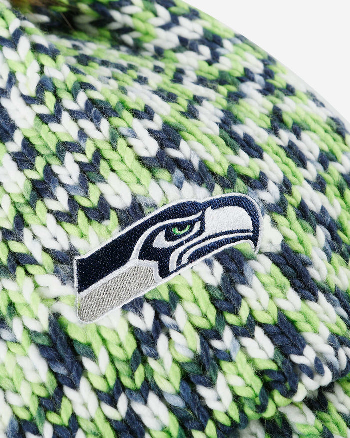 Seattle Seahawks Colorblend Knit Pom Beanie FOCO - FOCO.com