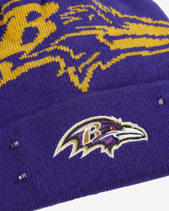 Baltimore Ravens Cropped Logo Light Up Knit Beanie FOCO - FOCO.com