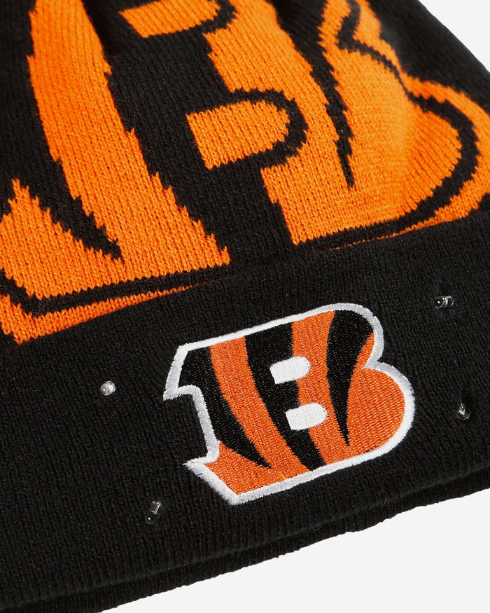 Cincinnati Bengals Cropped Logo Light Up Knit Beanie FOCO - FOCO.com