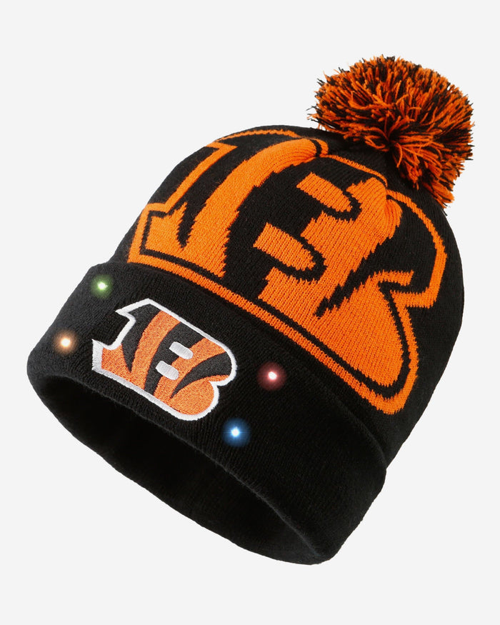 Cincinnati Bengals Cropped Logo Light Up Knit Beanie FOCO - FOCO.com