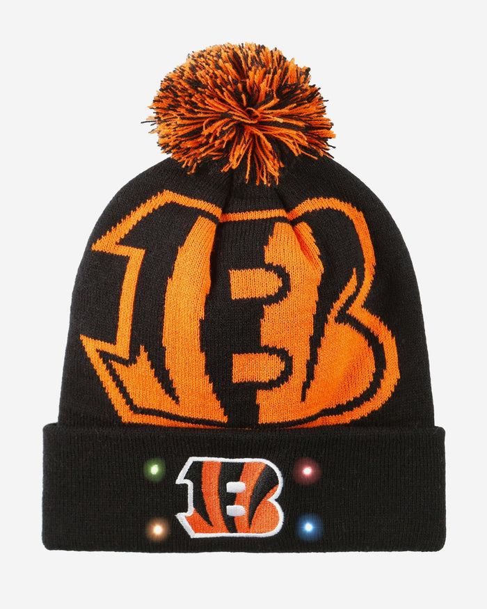 Cincinnati Bengals Cropped Logo Light Up Knit Beanie FOCO - FOCO.com