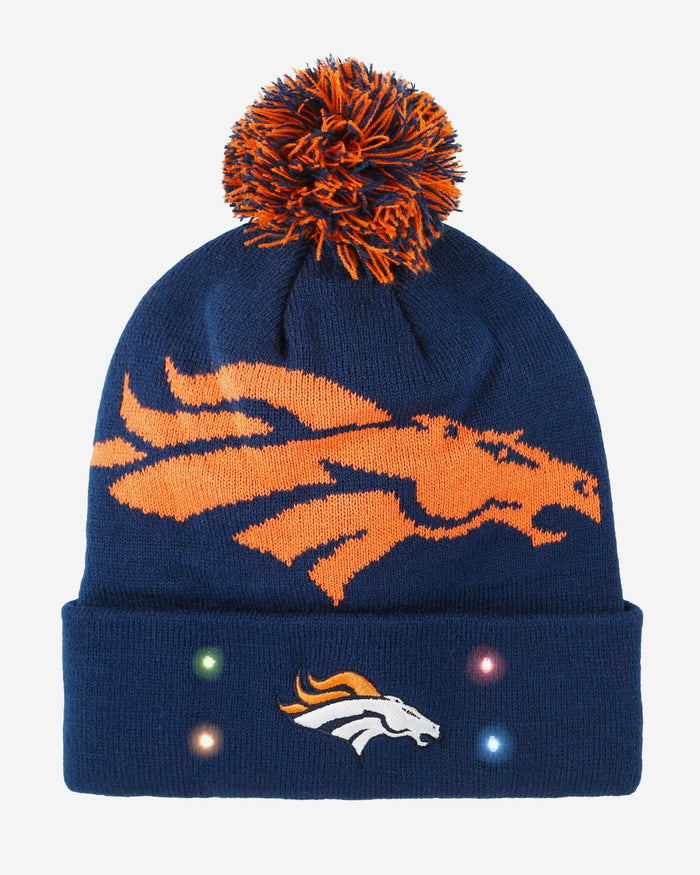 Denver Broncos Cropped Logo Light Up Knit Beanie FOCO - FOCO.com