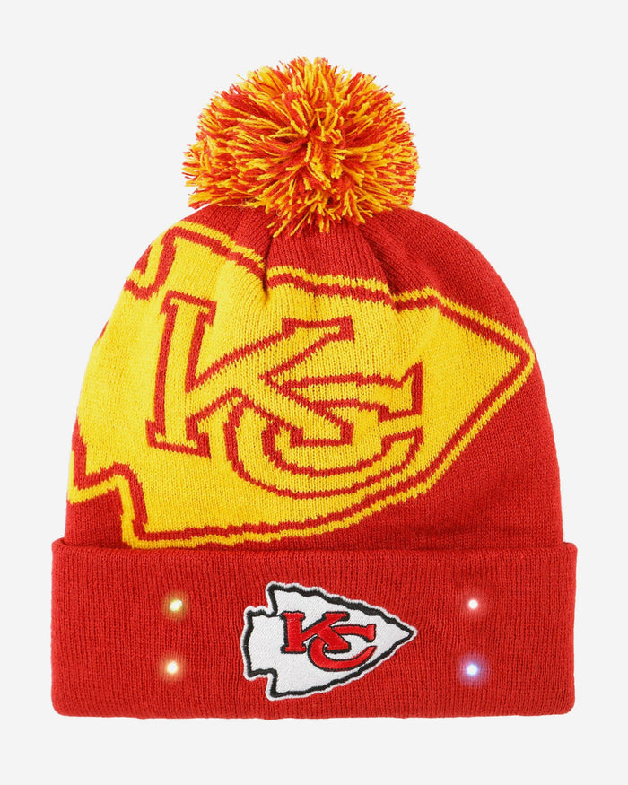 Kansas City Chiefs Cropped Logo Light Up Knit Beanie FOCO - FOCO.com