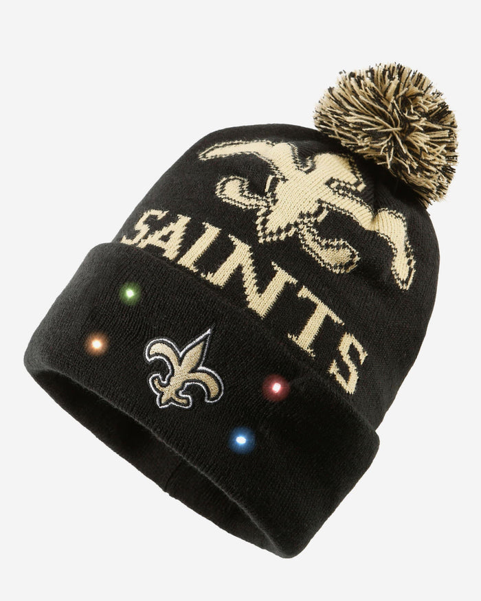 New Orleans Saints Cropped Logo Light Up Knit Beanie FOCO - FOCO.com