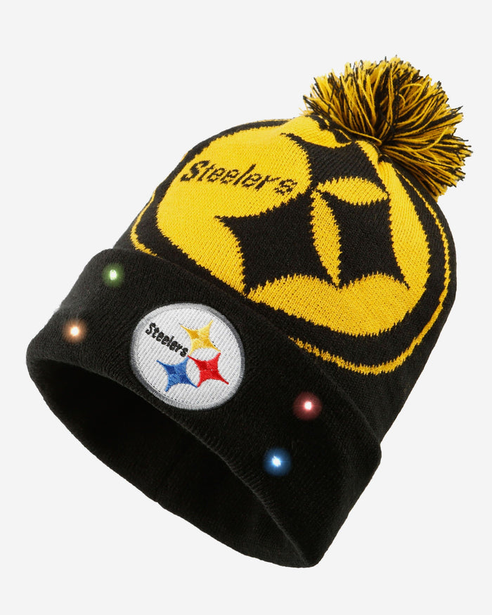 Pittsburgh Steelers Cropped Logo Light Up Knit Beanie FOCO - FOCO.com