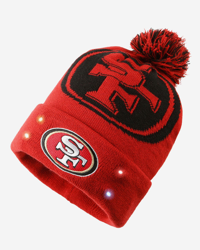 San Francisco 49ers Cropped Logo Light Up Knit Beanie FOCO - FOCO.com