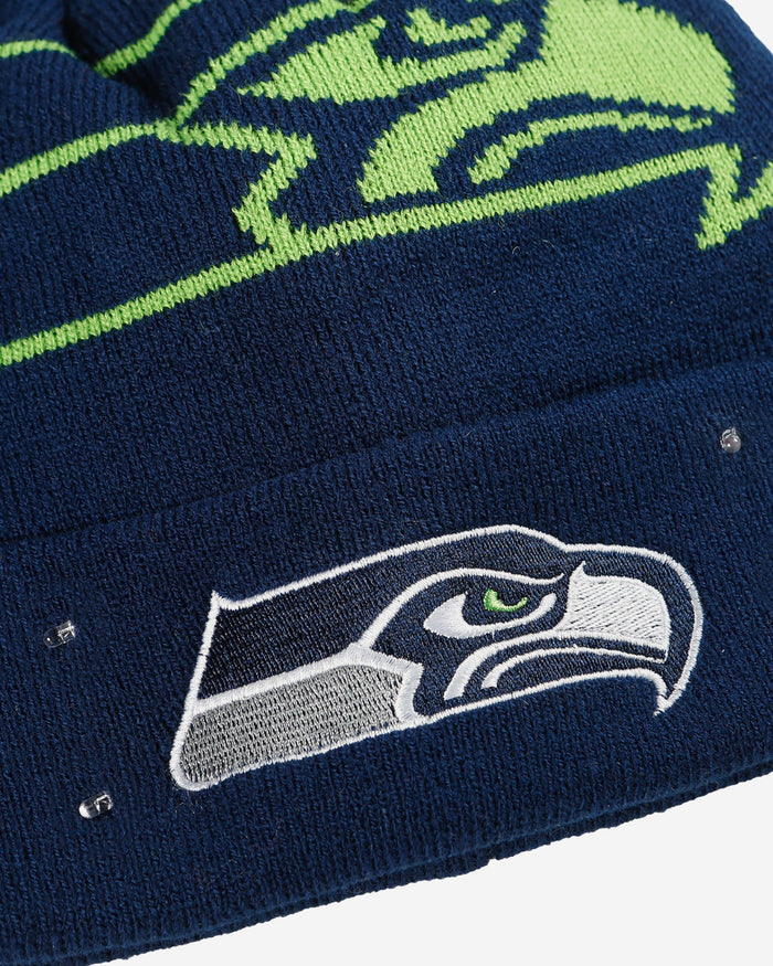 Seattle Seahawks Cropped Logo Light Up Knit Beanie FOCO - FOCO.com