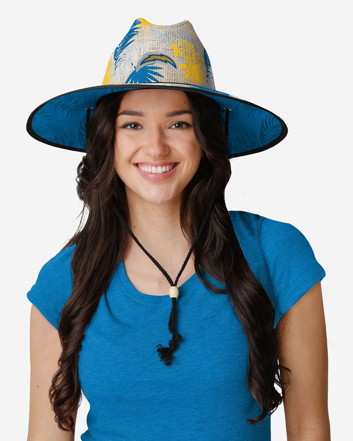 Los Angeles Chargers Floral Printed Straw Hat FOCO - FOCO.com