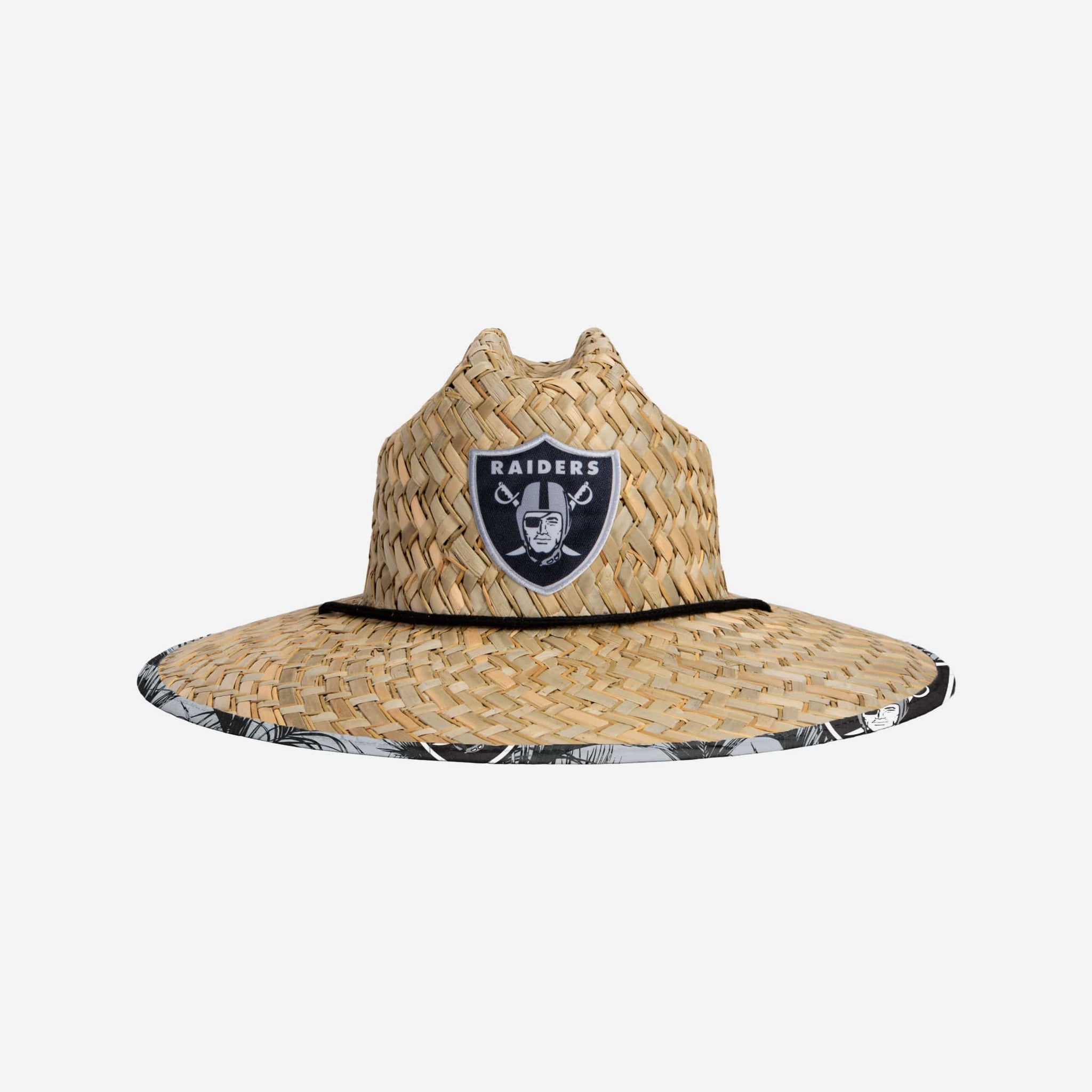 Las Vegas Raiders Patch Bamboo Straw Summer HAT Sombrero LIFEGUARD