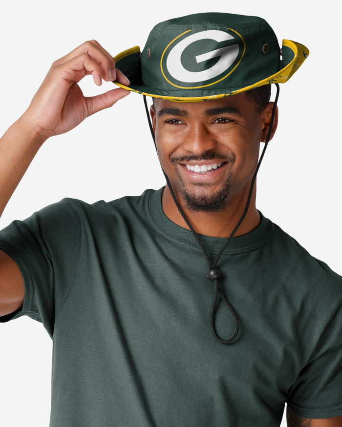 Green Bay Packers Cropped Big Logo Hybrid Boonie Hat FOCO - FOCO.com