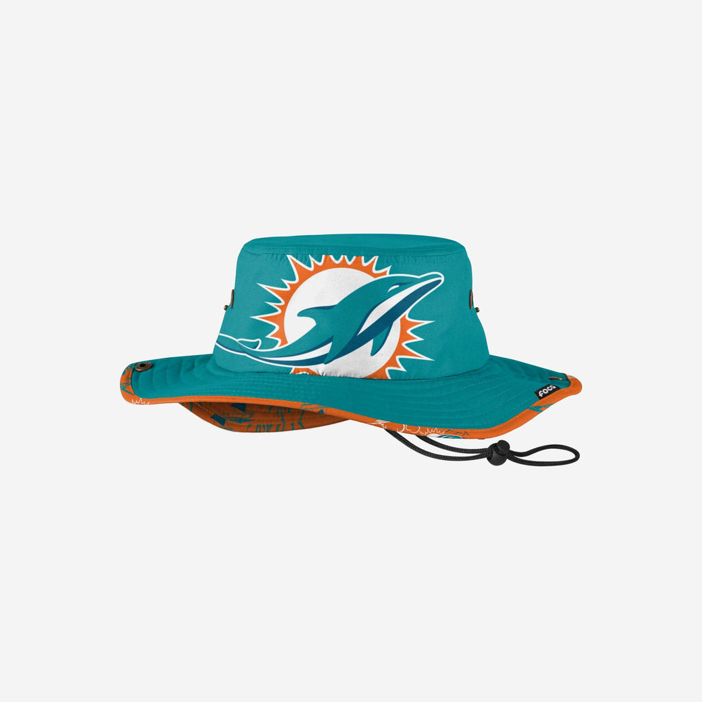 Miami Dolphins Cropped Big Logo Hybrid Boonie Hat FOCO - FOCO.com