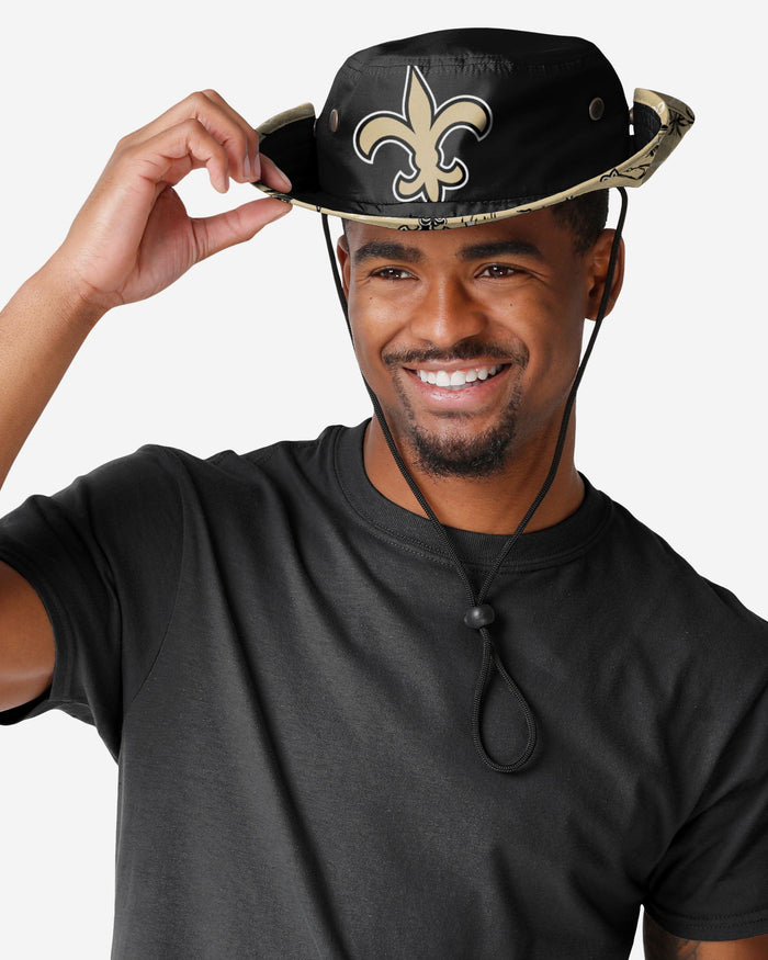 New Orleans Saints Cropped Big Logo Hybrid Boonie Hat FOCO - FOCO.com
