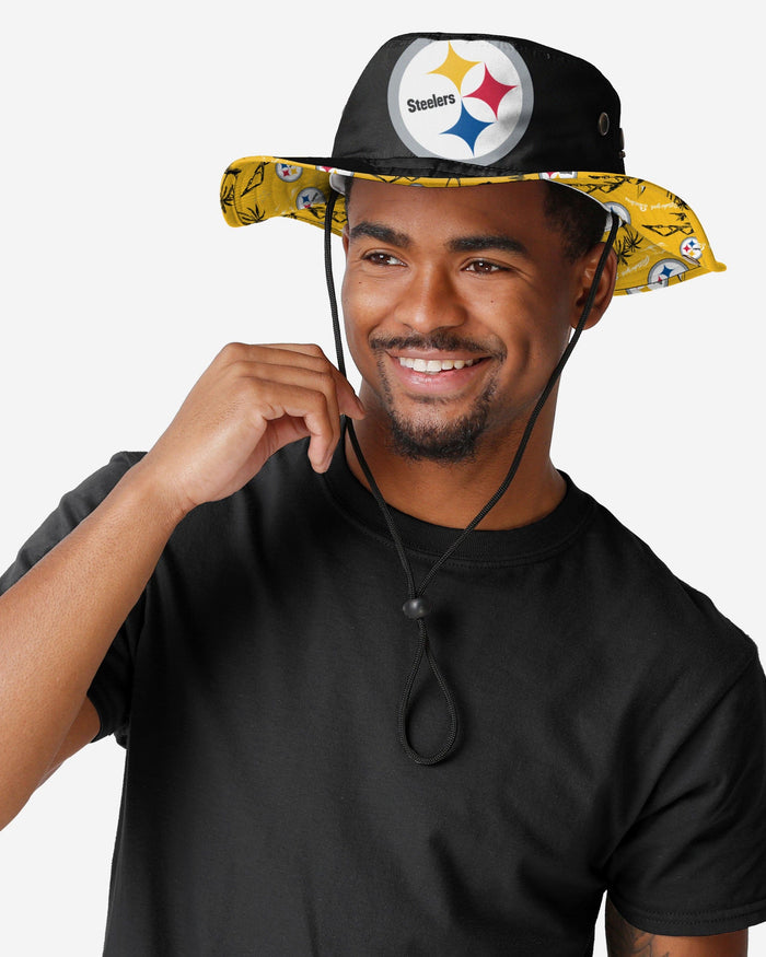 Pittsburgh Steelers Cropped Big Logo Hybrid Boonie Hat FOCO - FOCO.com