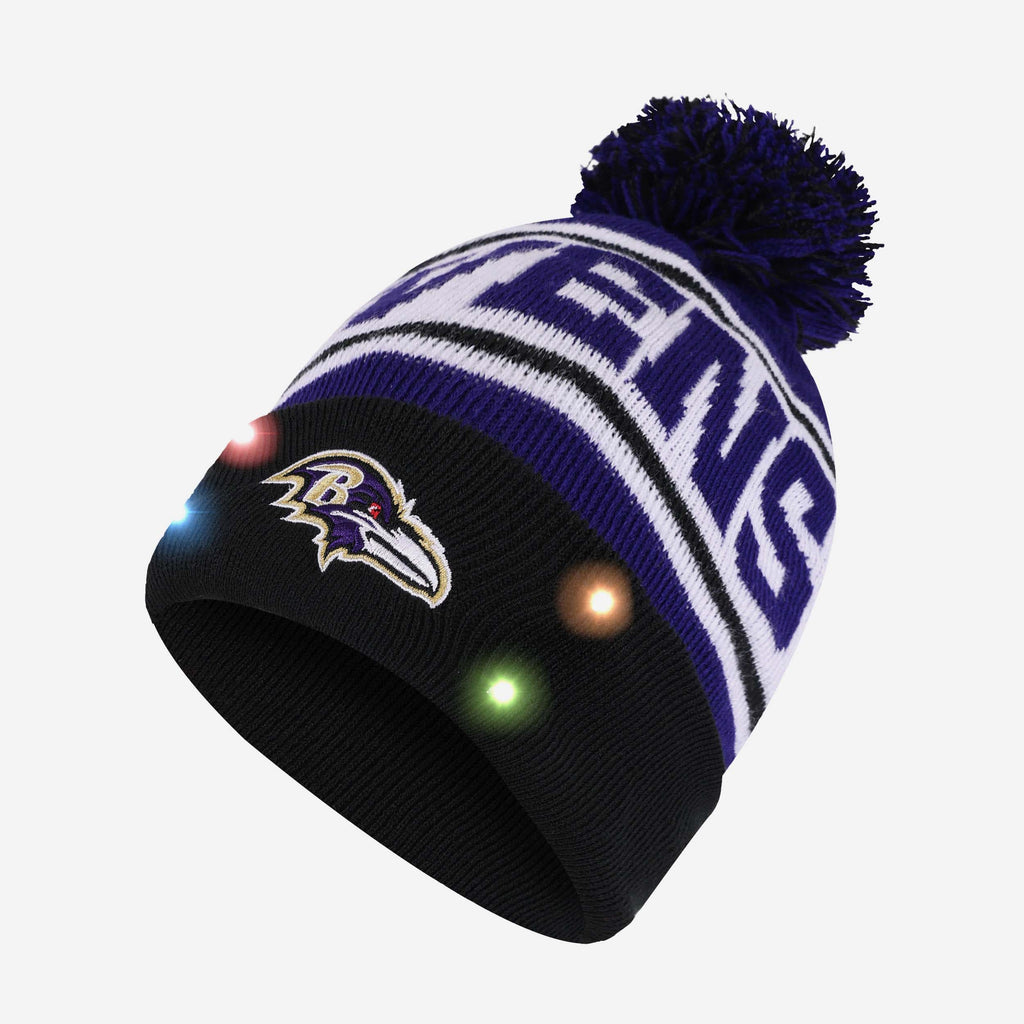 Baltimore Ravens Snow Stealer Light Up Beanie FOCO - FOCO.com