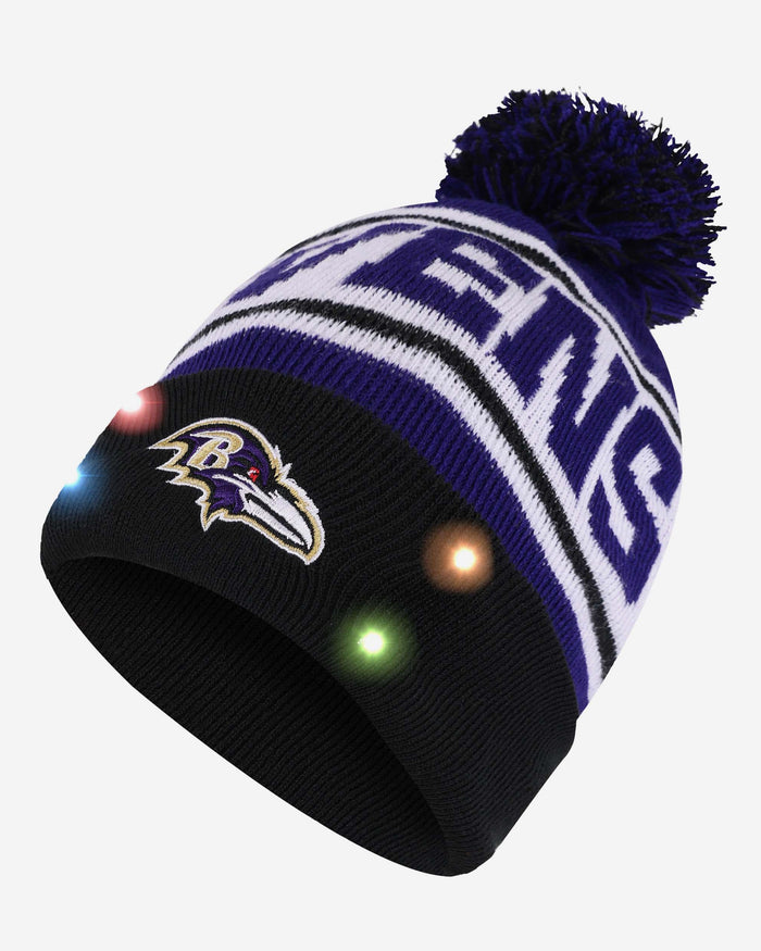 Baltimore Ravens Snow Stealer Light Up Beanie FOCO - FOCO.com